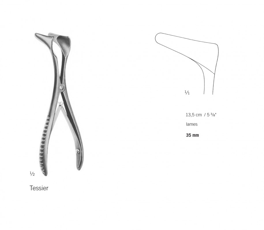 Spéculum nasal Tessier 13,5 cm - 35 mm
