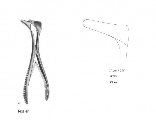 Spéculum nasal Tessier 14 cm - lames de 45 mm distribué par Nussbaum Médical