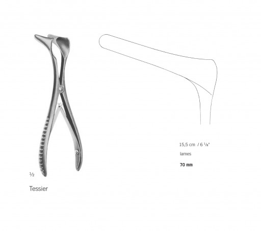 Spéculum nasal Tessier 15,5 cm - lames de 70 mm distribué par Nussbaum Médical