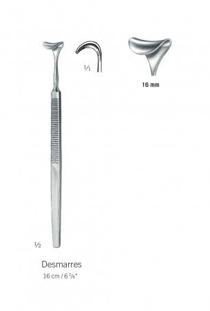 Ecarteur de Desmarres 16 cm - largeur 16 mm distribué par Nussbaum Médical
