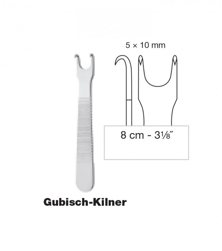 Crochet de Gubisch-Kilner 8 cm - 5 x 10 mm