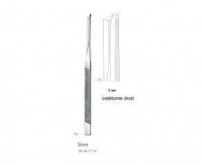 Ostéotome de Silver droit 18 cm - largeur 5 mm distribué par Nussbaum Médical