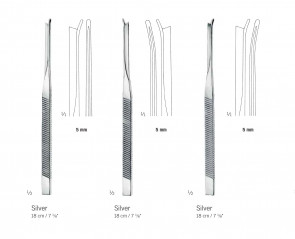 Ostéotome de Silver 18 cm - 5 mm pour côté droit