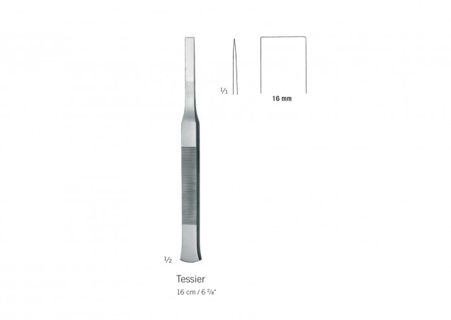 Ostéotome de Tessier longueur 16 cm, largeur 16 mm