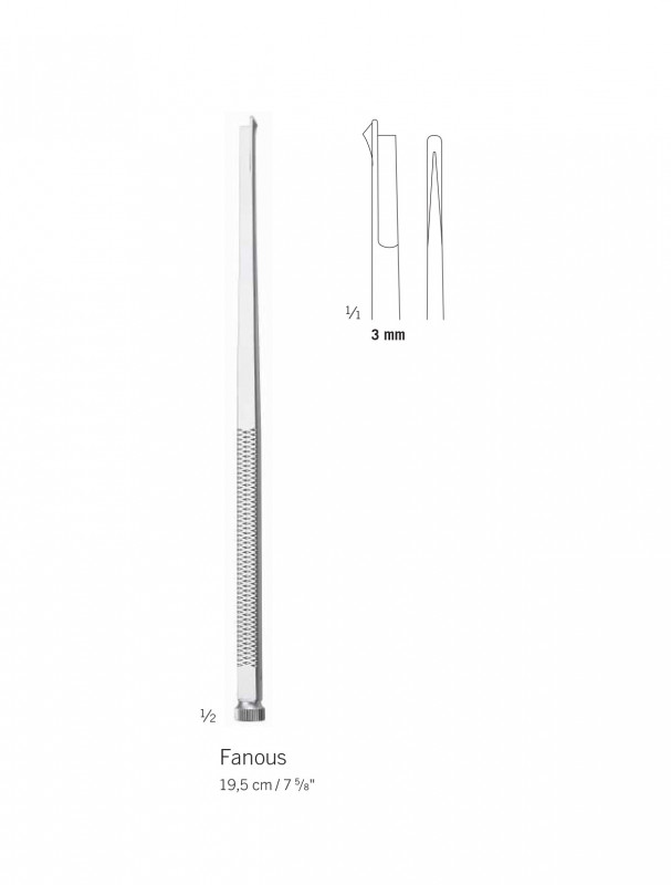 Ostéotome droit de Fanous 19,5 cm - 3 mm