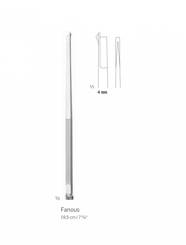 Ostéotome droit de Fanous 19,5 cm - 4 mm