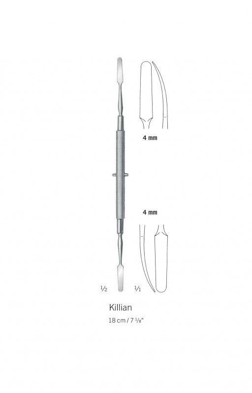 Elévateur double courbe de Killian 18,5 cm - 4 mm