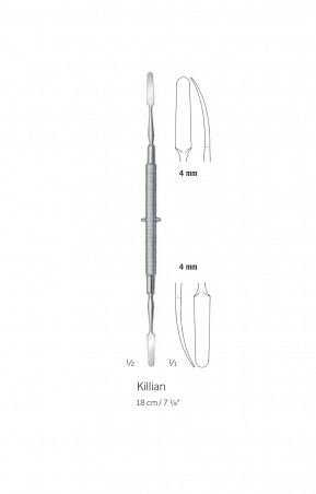 Elévateur double de Killian, longueur 18 cm, largeur 4 mm distribué par Nussbaum Médical