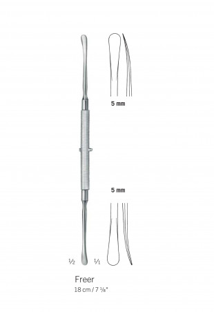 Elévateur de Freer, longueur 18 cm, largeur 5 mm
