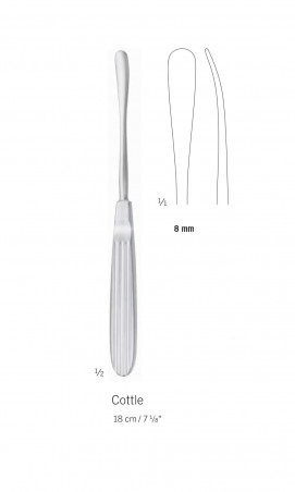 Elévateur de Cottle, longueur 18 cm, largeur 8 mm distribué par Nussbaum Médical