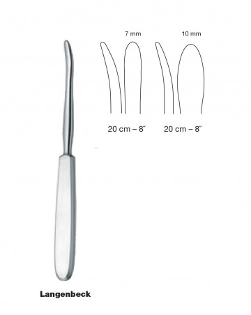 Rugine de Langenbeck 20 cm - 8 mm