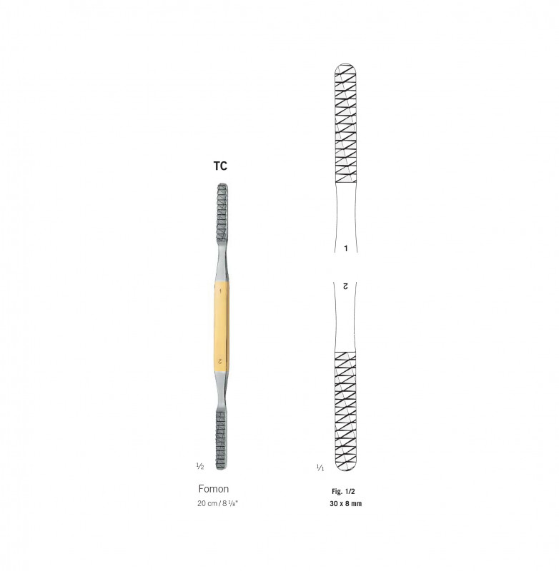 Râpe nasale de Fomon 20 cm TC - fig.1-2 Râpe nasale de Fomon 20 cm TC - fig.1-2