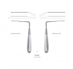 Scie nasale de Joseph 17 cm coudée gauche