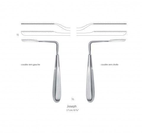 Scie nasale de Joseph 17 cm coudée gauche