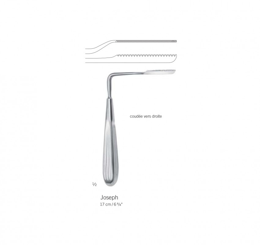 Scie nasale de Joseph 17 cm coudée droite