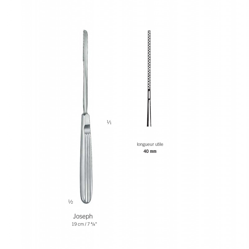 Scie nasale de Joseph droite 19 cm - 40 mm