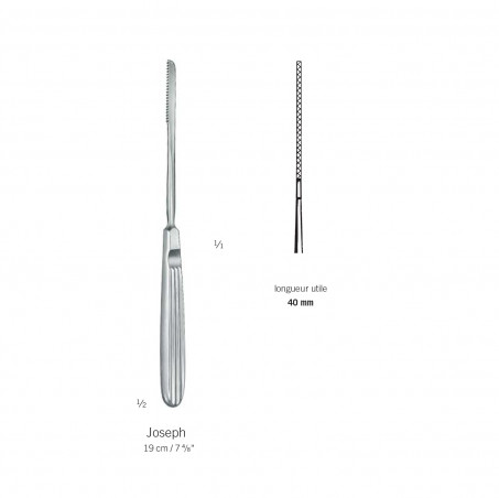 Scie nasale de Joseph, droite, longueur 19 cm - largeur 40 mm distribuée par Nussbaum Médical