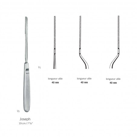 Scie nasale de Joseph coudée à droite 19 cm - 40 mm