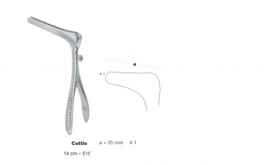 Spéculum Cottle à vis latérale 14 cm - fig.1 - 35mm distribué par Nussbaum Médical