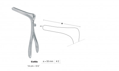Spéculum Cottle à vis latérale 14 cm - fig.2 - 55mm distribué par Nussbaum Médical