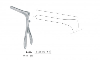 Spéculum Cottle à vis latérale 14 cm - fig.3 - 75mm distribué par Nussbaum Médical
