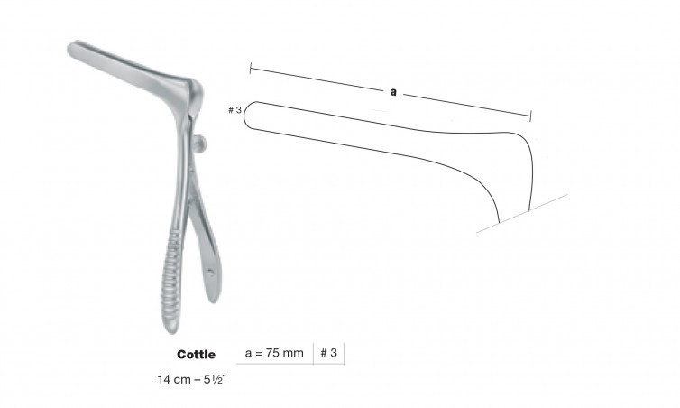 Spéculum Cottle à vis latérale 14 cm - fig.3 - 75mm distribué par Nussbaum Médical