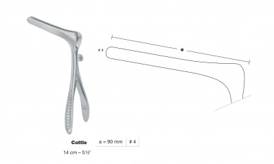 Spéculum Cottle à vis latérale 14 cm - fig.4 - 90mm distribué par Nussbaum Médical