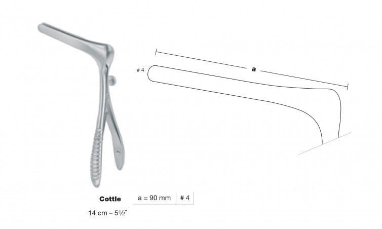 Spéculum Cottle à vis latérale 14 cm - fig.4 - 90mm distribué par Nussbaum Médical
