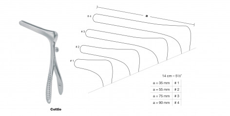 Spéculum Cottle à vis latérale 14 cm - fig.4 - 90 mm