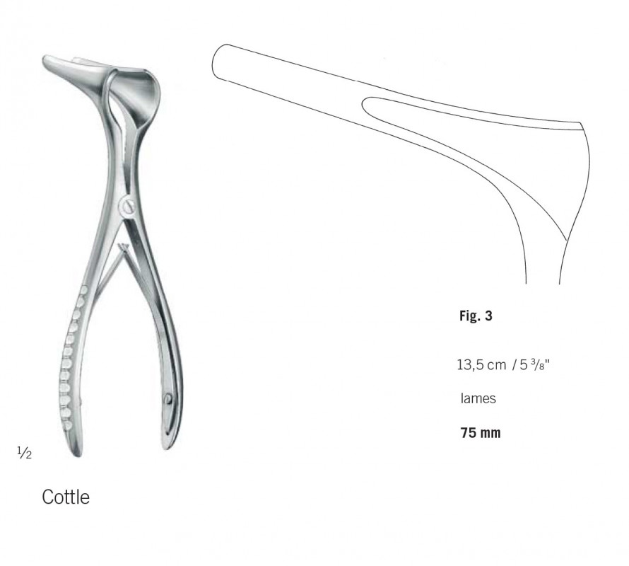 Spéculum Cottle 16 cm - fig.3 - 75 mm