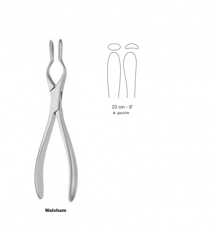 Pince à reposition de Walsham droite à gauche, 23 cm