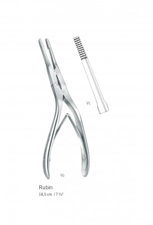 Pince-gouge de Rubin coudée, longueur 18,5 cm distribuée par Nussbaum Médical