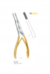 Pince-gouge de Rubin coudée, longueur 18,5 cm, mors en tungstène TC distribuée par Nussbaum Médical