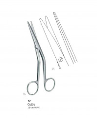 Ciseaux de Cottle, longueur  16 cm, pointes coudées à 40° distribués par Nussbaum Médical