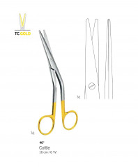 Ciseaux de Cottle, longueur  16 cm, pointes coudées à 40°, mors en tungstène (TC) distribués par Nussbaum Médical