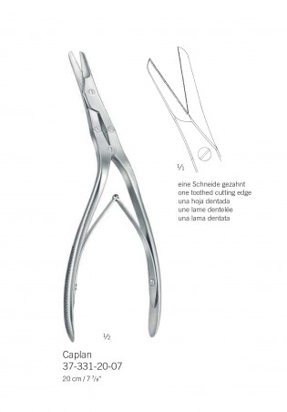 Ciseaux de Caplan, longueur 20 cm, avec lame dentelée pour la cloison nasale distribués par Nussbaum Médical