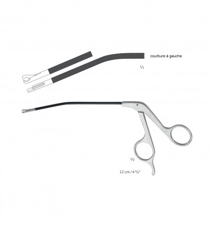 Ciseaux courbés pour face-lift, longueur 12 cm, courbure à gauche distribués par Nussbaum Médical