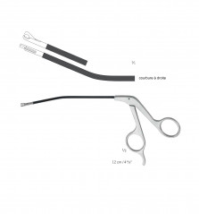 Ciseaux courbés pour face-lift, longueur 12 cm, courbure à droite