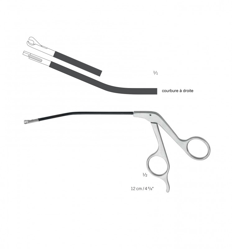 Ciseaux courbés à droite pour face-lift 12 cm