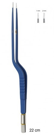 Pince bipolaire baïonnette Premium droite 22 cm distribuée par Nussbaum Médical