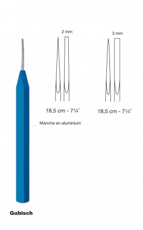 Ostéotome de Gubisch 18,5 cm - 2 mm