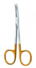 Ciseaux à Iridectomie Courbes, tungstène TC, longueur 11,5 cm distribués par Nussbaum Médical
