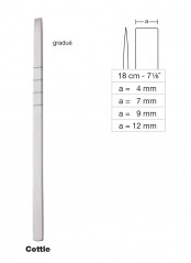 Ostéotome  gradué de Cottle, longueur 18 cm, largeur 7 mm