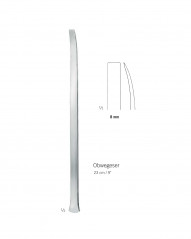 Ostéotome ptérygoïde d'Obwegeser longueur 23 cm, largeur 8 mm distribué par Nussbaum Médical