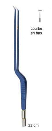 Pince bipolaire baïonnette bas, 22 cm distribuée par Nussbaum Médical