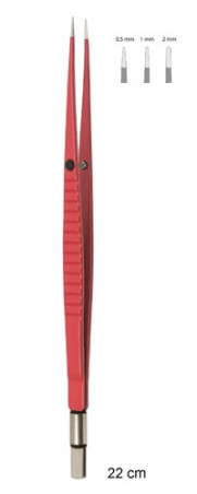 Pince bipolaire NON-STICK droite 22 cm distribuée par Nussbaum Médical