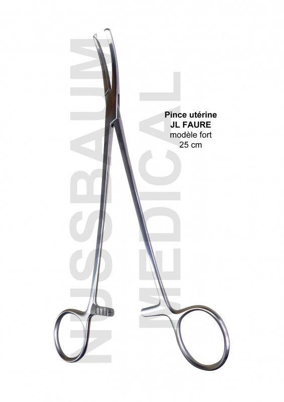 Pince utérine JL Faure 25 cm modèle fort