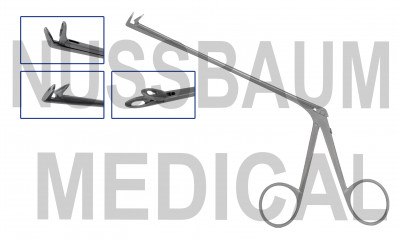 Micro-Pince auriculaire Fine Droite Fenêtrée Strümpel, Cuillères Ovales 2,5 x 6mm distribuée par Nussbaum Médical