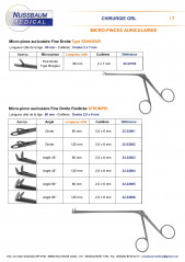 Micro-Pince auriculaire Fine Droite Fenêtrée Strümpel, Cuillères Ovales 2,5 x 6mm distribuée par Nussbaum Médical