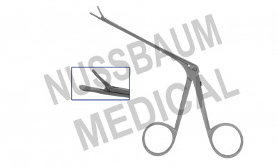 Pince auriculaire à préhension Duckbill, tige ø 2,5 mm, tige longueur utile 80 mm, distribuée par Nussbaum Médical